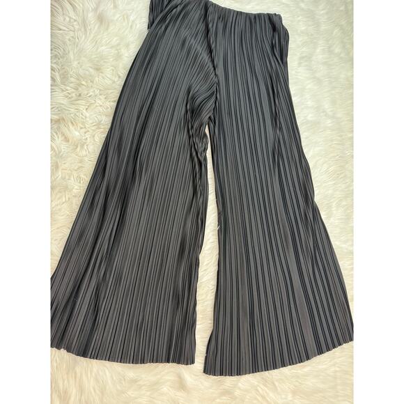 Free People Winona Pleated Flare Pants High Rise Wide Leg Black Size M Capsule - Picture 4 of 10